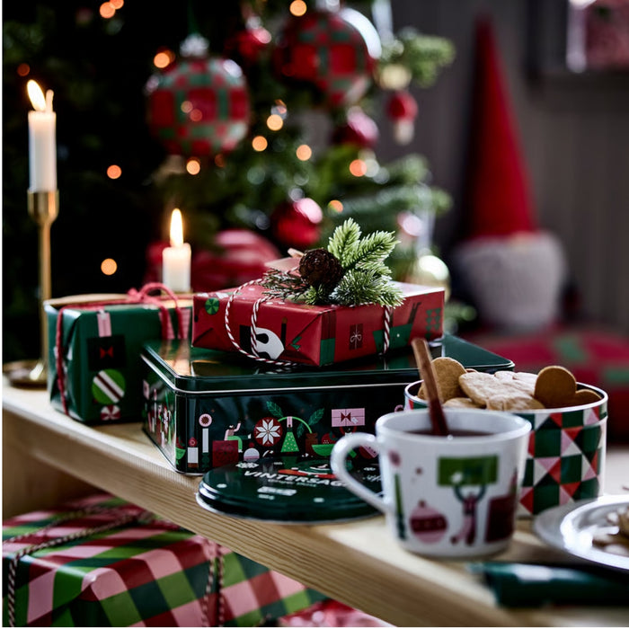 IKEA VINTERFINT Tin with lid, green, 29x20x8 cm (11 ½x7 ¾x3 ¼ ")