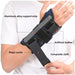 Wrist support brace with labeled components on a white background