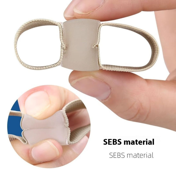 Silicone elastic breathable split toe artifact designed for toe alignment and pressure relief. Flexible, soft material enhances comfort and supports foot stability.