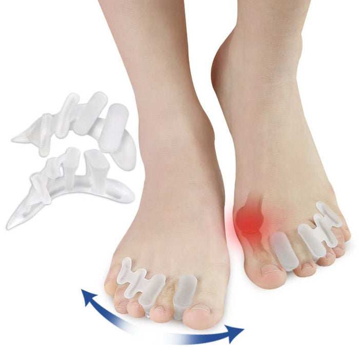 Digital Shoppy bunion correction toe separator close‑up showing ribbed gel design and flexibility