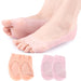 translucent silicone toe covers worn on feet for protection