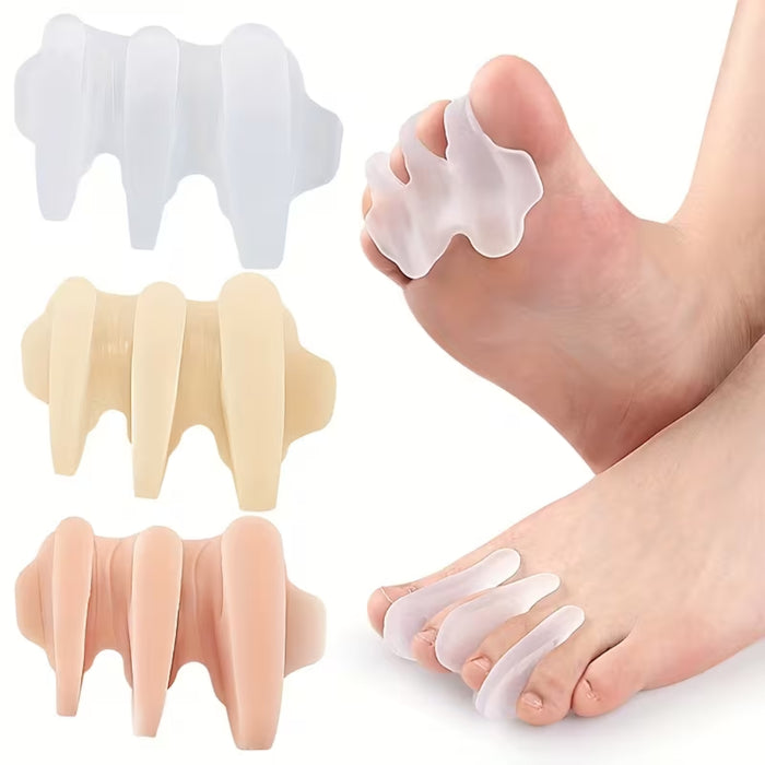 Digital Shoppy 1 Pair Gel Toe Spreader Separator, White — Soft Finger Support for Pain Relief