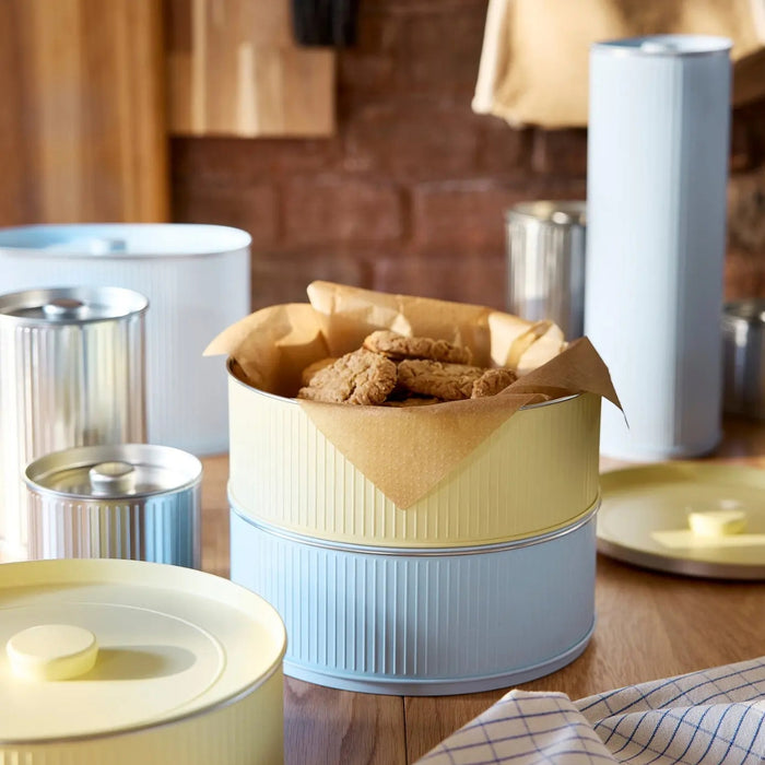 IKEA BETTHAJ Tin with lid, for coffee/tea/silver color