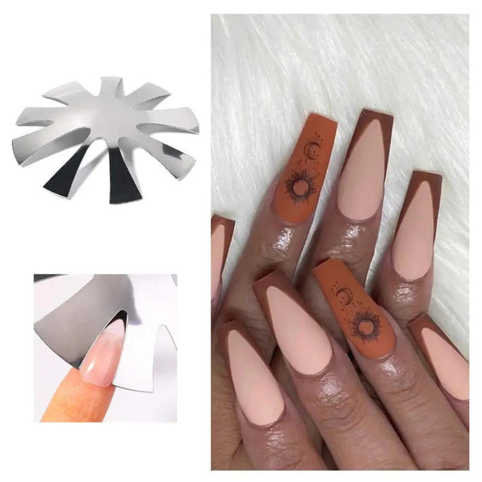 Nail salon French tip stencil made of stainless steel for manicure