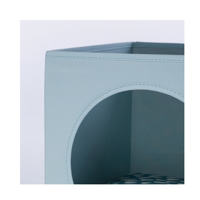 IKEA UTSÅDD Cat house, grey-blue, 33x38x33 cm (13x15x13 ")