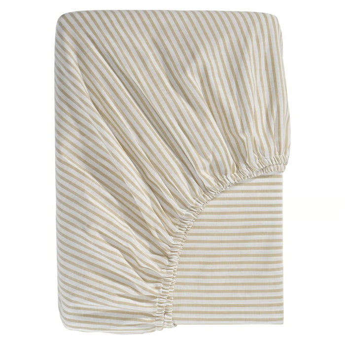 Striped fabric cover with a white background