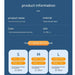 Product information for an eye mask including size, color, and dimensions on a blue background.