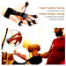 Hand with finger separator device and text about finger flexibility and strength training.