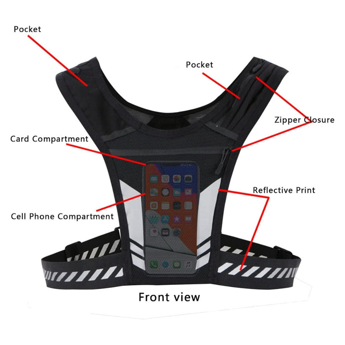 Digital Shoppy Unisex Outdoor Sports Chest Bag, Black– Breathable, Kettle Holder