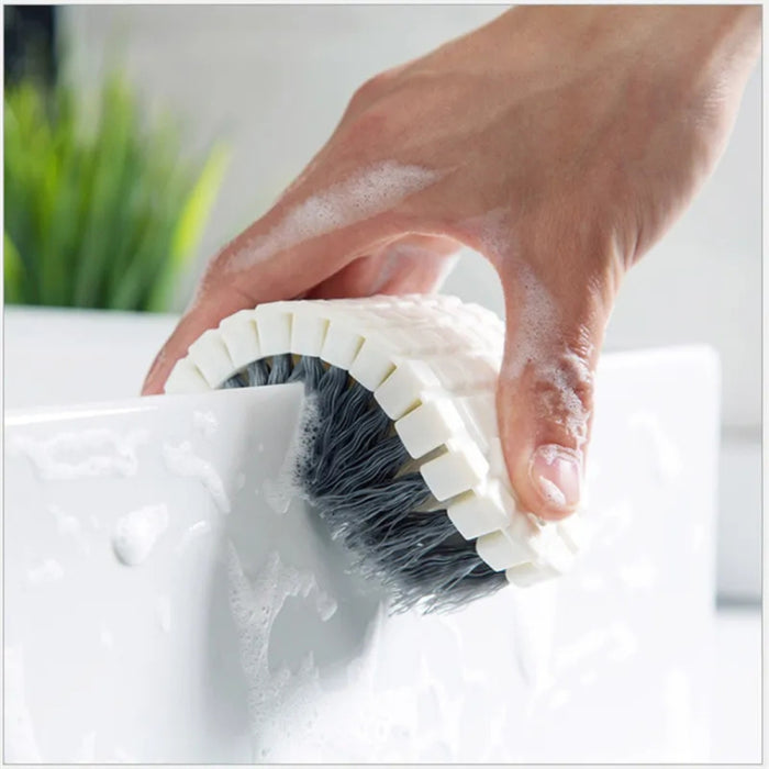 Digital Shoppy Flexible Tile Brush for Stovetop, Bathroom & Bathtub - White/Grey