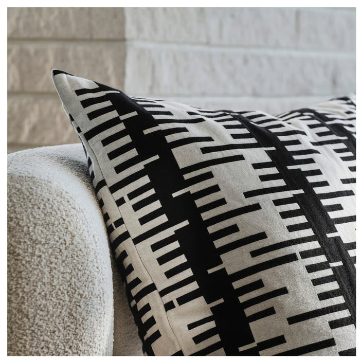 Ikea Stockholm 2025 Cushion Cover, Off-White/Black, 50x50 cm (20x20) with INGVEIG Cushion Cover, Geometric/Brown blue/white50x50 cm