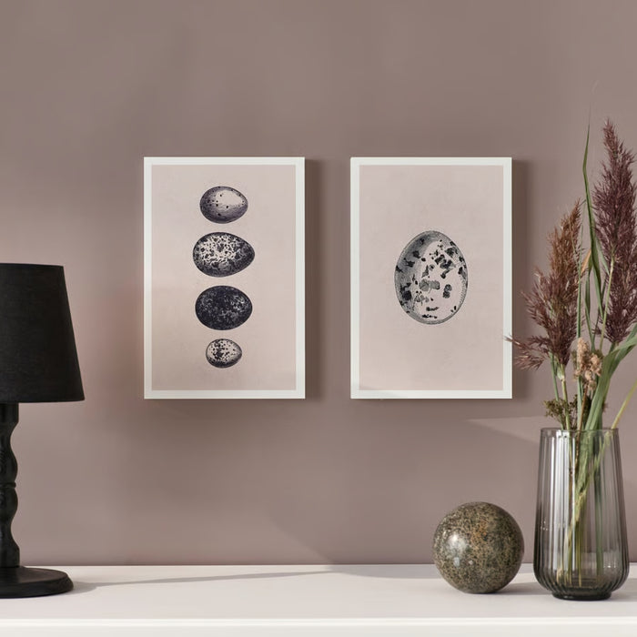 IKEA BJÖRNAMO Art Print on Hollow Wood Eggs 20x30 cm 2 Pack with IKEA ÄPPELTRÄD Frame Black 16.5x16.5 cm