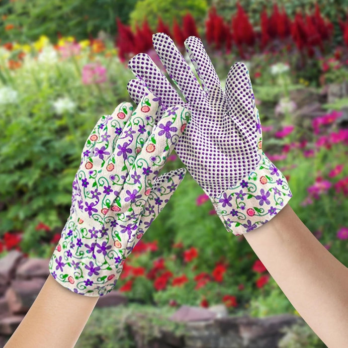 Digital Shoppy 1 pair Printed  Floral Gardening Gloves – Planting & Yard Work