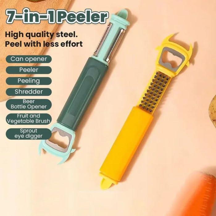 Digital Shoppy 3-in-1 Fruit Knife & Peeler – Portable Kitchen Tool with Bottle Opener - Bean Green