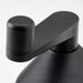 Close-up of STENSNULTRA lid and handle component in modern black design with cylindrical cap and elongated arm