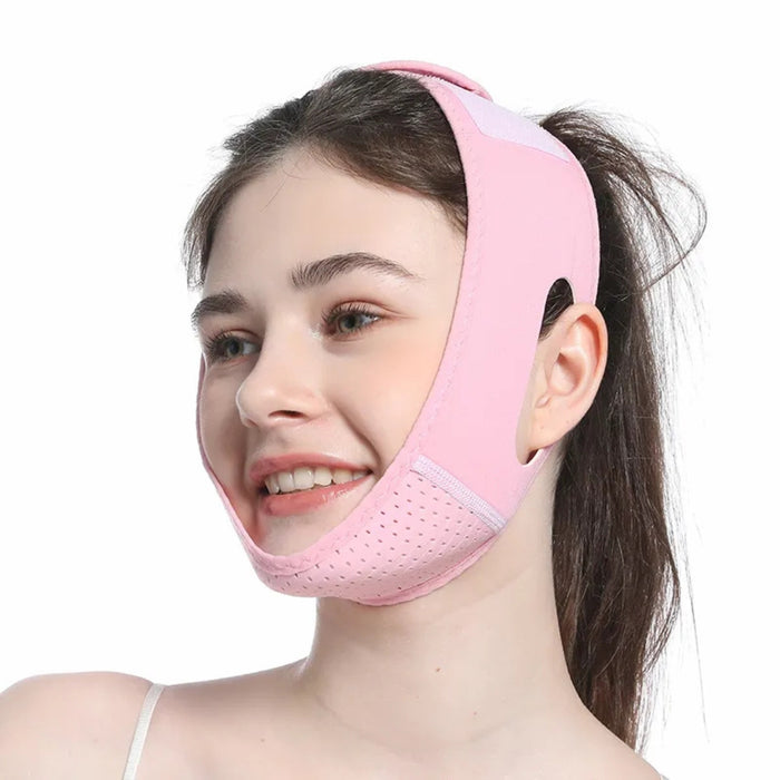 Digital Shoppy V-Line Face Slimming Mask, pink – Reusable Chin Up Belt for Jawline Lift