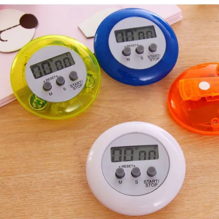 Digital Shoppy Electronic Timer 725 Reminder Countdown Timer Small Clock - white