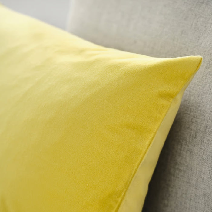Ikea SANELA Cushion Cover, Light Yellow, 40x58 cm with INGVEIG Cushion Cover, Geometric/Brown blue/white50x50 cm