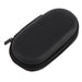 Black oval zippered EVA case for storing hearing aid cleaning tools, compact and travel-friendly