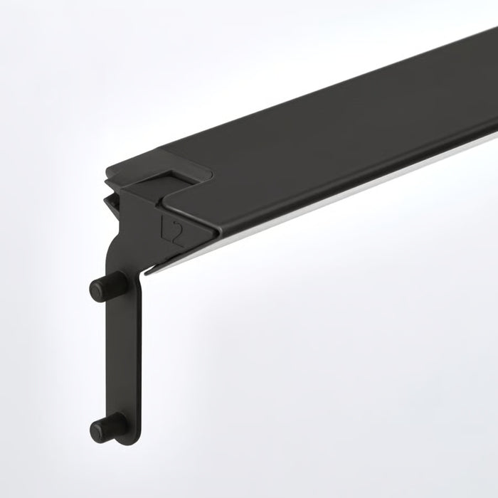 Black metal bracket on a white background