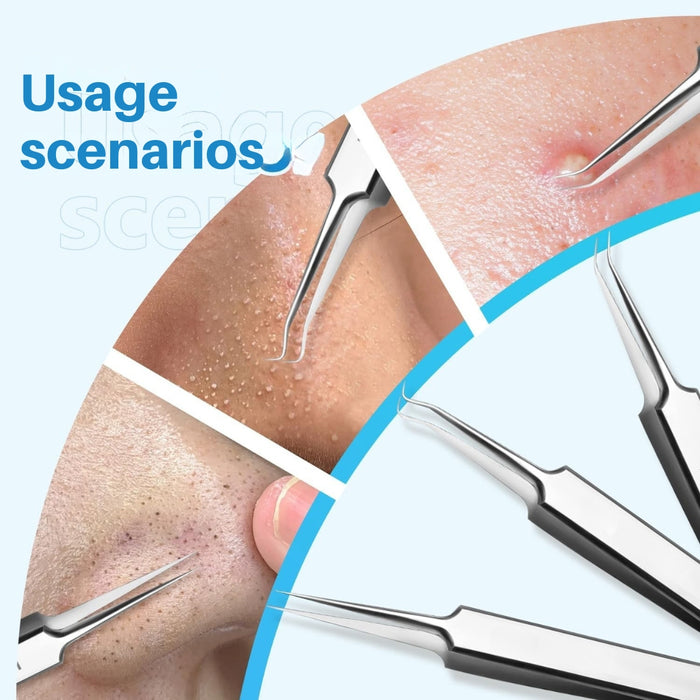 Collage of skin care tool usage on skin with text 'Usage scenarios'.