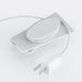 White electrical plug and socket set on a white background