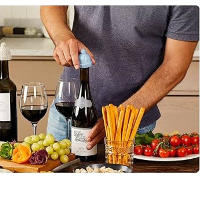 Digital Shoppy Creative silicone glass bottle stopper Blue