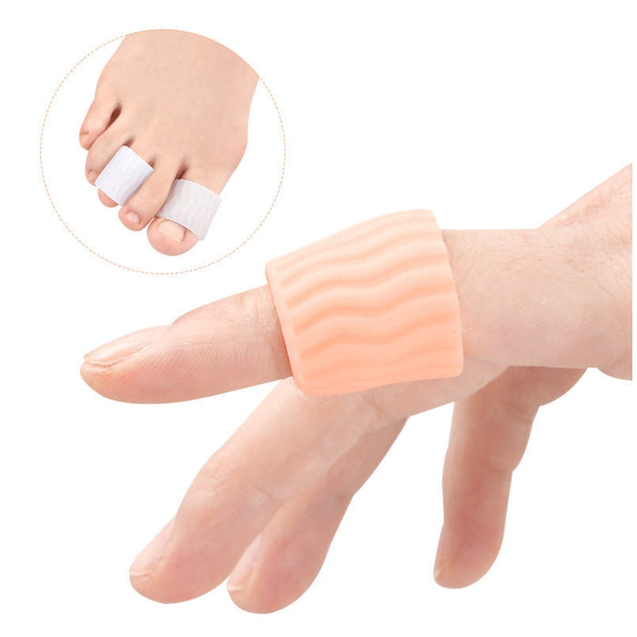 Digital Shoppy Comfortable Silicone Toe Cover Finger Support Basketball & Volleyball Bunion Care Callus Blister Toe Protector (Brighten skin color)