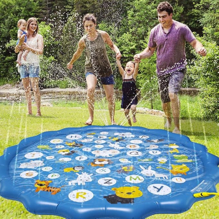 Digital Shoppy Kids Marine-Themed Splash Play Mat, blue – 100x170 cm Outdoor Water Sprinkler Pad