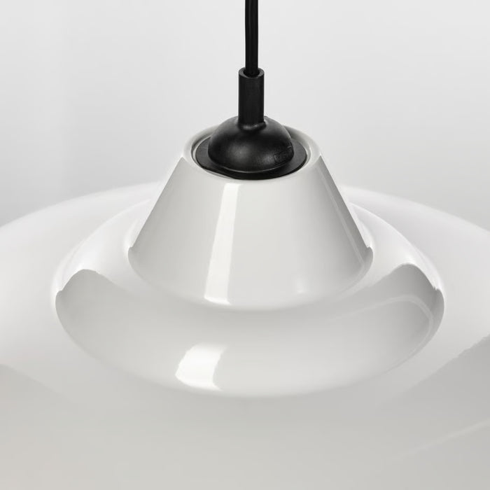 IKEA TRETTIOEN Pendant Lamp White 38 cm with RAMSTA LED Minilamp Battery‑Operated Red