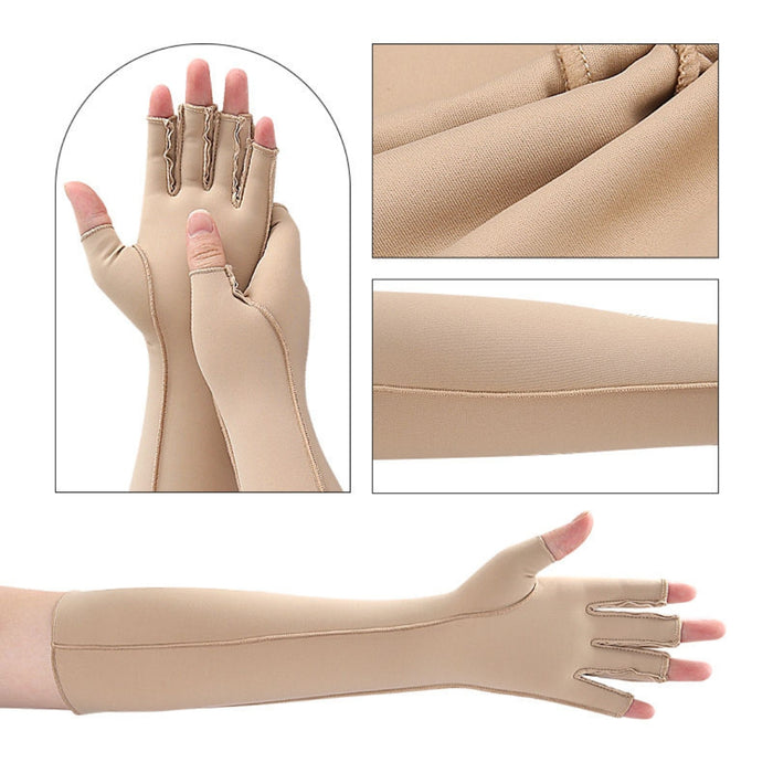 Digital Shoppy Arthritis Compression Gloves Outside Seams Fingerless Compression Gloves for Women Men Carpal Tunnel Swelling
