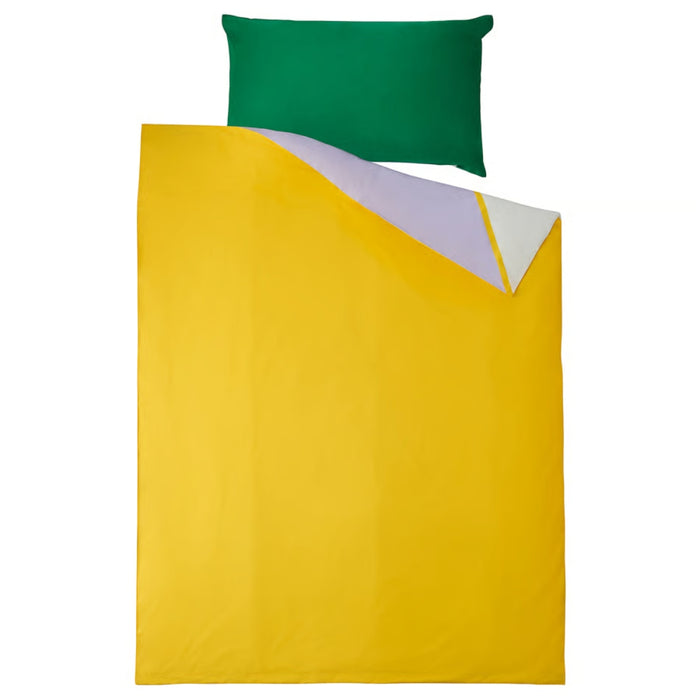 IKEA GREJSIMOJS Duvet Cover and Pillowcase Multicolour 150x200/50x80 cm with GREJSIMOJS Wall Decoration Set of 2 Multicolour