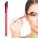 Woman using red angled eyebrow brush for precise shaping – close-up highlights slanted bristles and ergonomic grip – 1598453751840 14041847