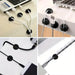 Cable Organizer Clips – 5pcs Black TPR, Single-Hole Buckle Design, collage showing cable management on various surfaces
