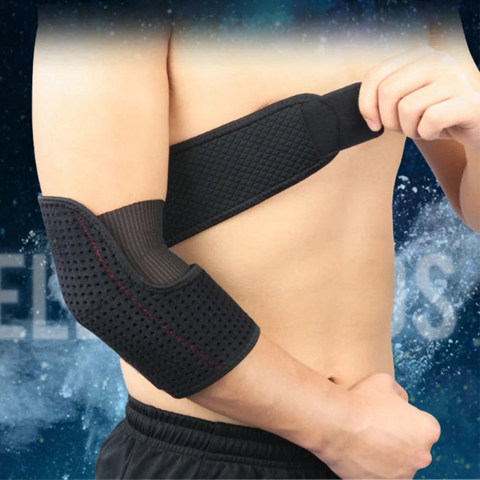 Digital Shoppy Breathable Elbow Support Sleeve – Adjustable Winding Strap - Black