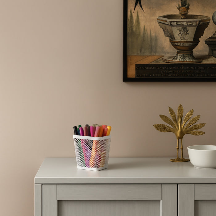 IKEA Desk Set: 12-Pack MÅLA Vibrant Felt-Tip Pens & DRÖNJÖNS White Mesh Pen Cup