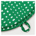 Green pot holder with white square pattern on a white background