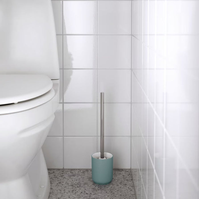 IKEA EKOLN 4-Piece Bathroom Accessories Set, Light Grey-Turquoise