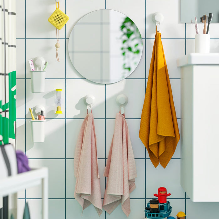 IKEA TISKEN 7-Piece Bathroom Organizer Set, White