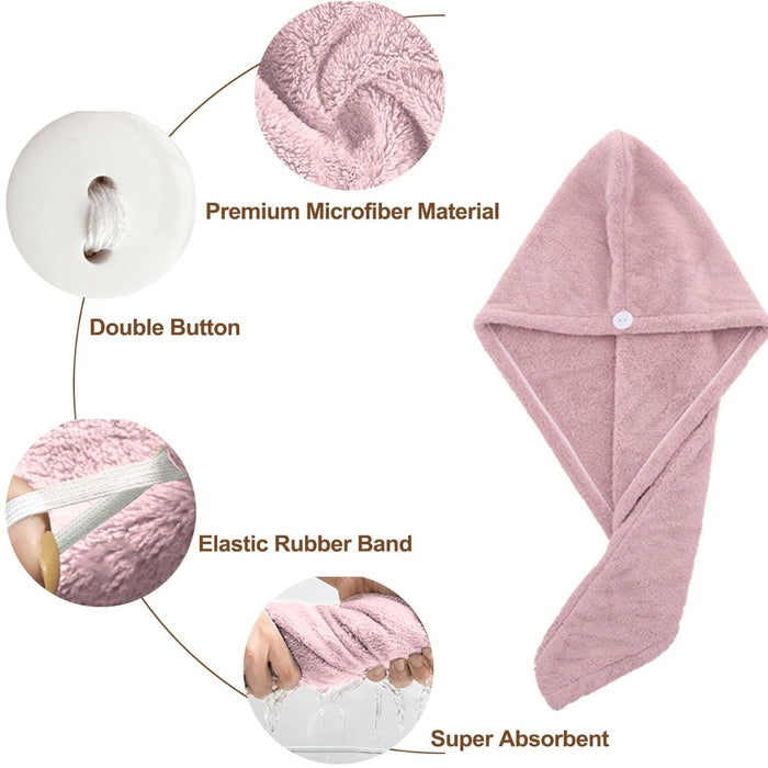 Digital Shoppy Hair Dryer Cap – Light Purple, Women's Microfiber Towel Wrap