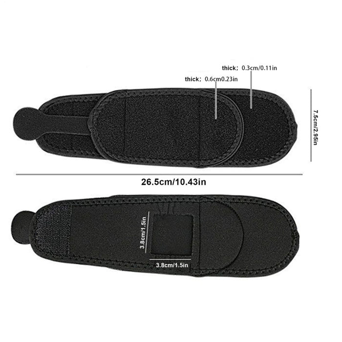 Digital Shoppy Wrist Compression Strap & Wrap — Black with Centre Hole | Adjustable Brace for Support & Recovery