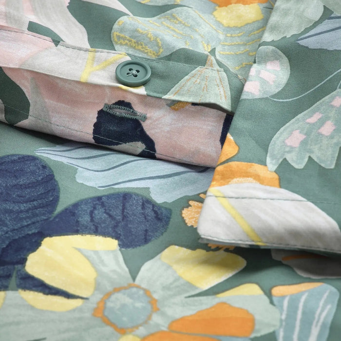 IKEA FÄLTGRÄSMOTT Duvet cover and pillowcase, multicolour/flower pattern, 150x200/50x80 cm (59x79/20x31 ")
