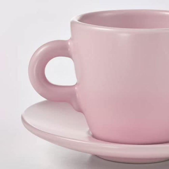IKEA FÄRGKLAR Cup with Saucer, Pink, 7 cl (2 oz) (Pack of 1)
