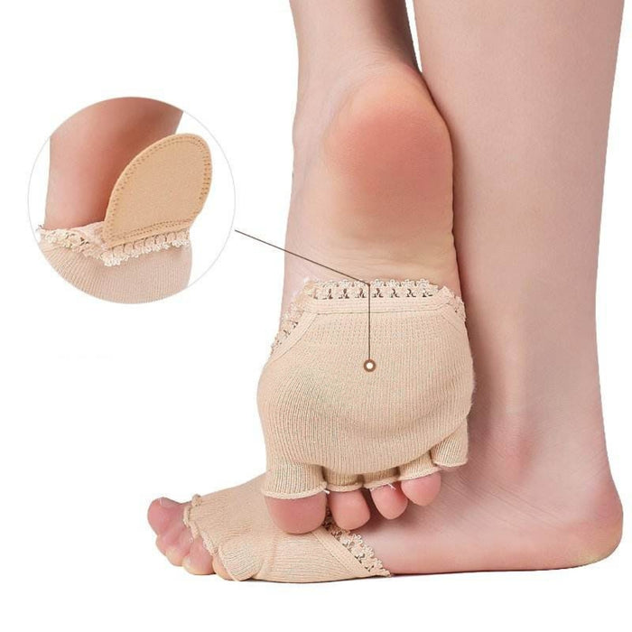 Digital Shoppy 5 Toes comfort insoles with soft sponge forefoot half socks. Invisible design for pain relief and daily comfort.