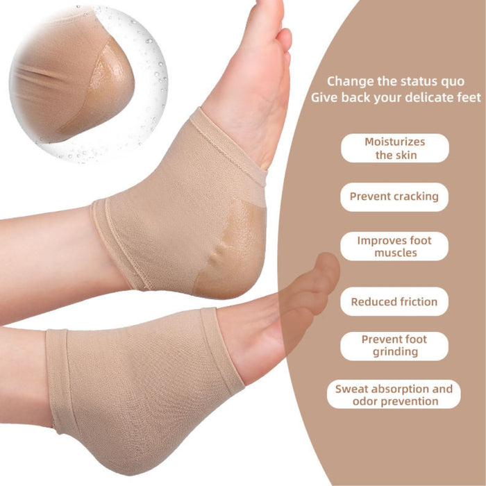 Digital Shoppy Moisturizing Heel Socks for Cracked Heel Treatment Open Toe Socks Cracked Gel Heel Socks for Women Dry Hard Cracked (black)