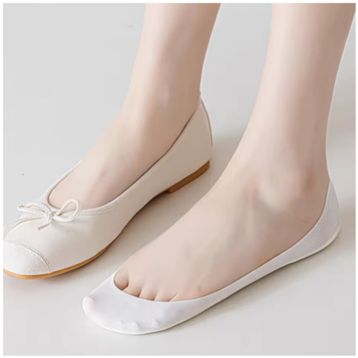 Digital Shoppy Ultra Low Cut Liner Socks — White | Invisible Non‑Slip Comfort for Flats & Summer