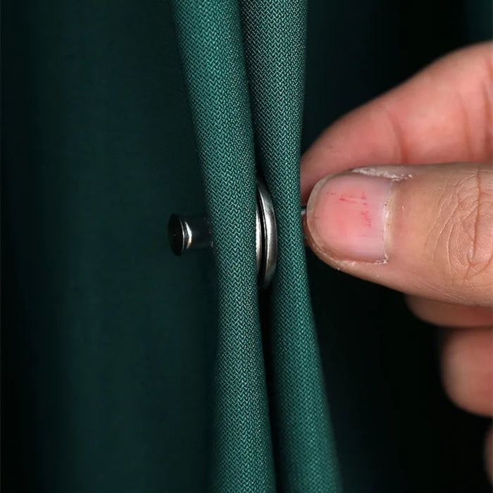 Digital Shoppy Magnetic Curtain Buckle, 17 mm – Anti-Leakage, Tool-Free Detachable Pair – Silver