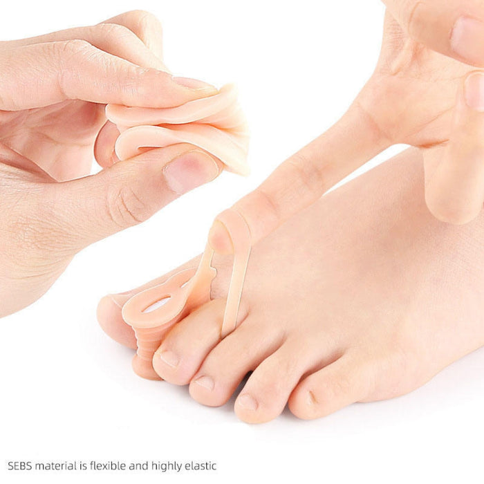 Digital Shoppy New Design Soft SEBS Gel Hallux Valugs Orthotic Toe Separator, Toe Overlap Thumb Orthopedic Correction Ring with EVA Spacer