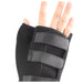 Black and gray wrist support brace on a white background