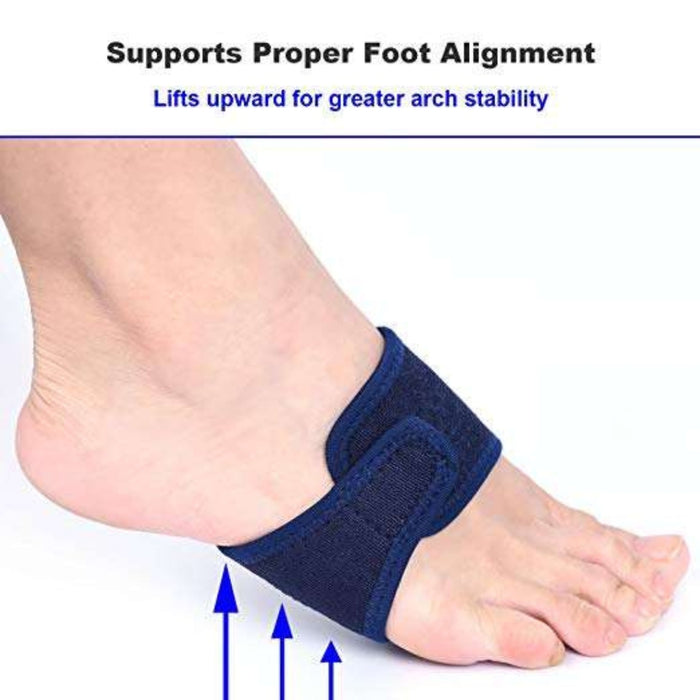 Close-up of the breathable fabric and the soft gel pad designed to provide targeted pressure to the foot arch.